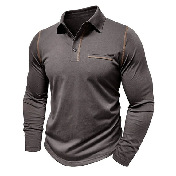 SHTXOZHI Mens Long Sleeve Athletic Golf Shirts Button Casual Business Work Collared Shirt Tops