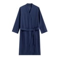 thumbnail image 1 of SHTXOZHI Mens Long Sleeve Robes Adjustable Tie Belt Bathrobe V-Neck Spa Robe Winter Textured Sleepwear with Pocket, 1 of 4