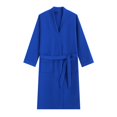 thumbnail image 1 of SHTXOZHI Mens Long Sleeve Robes Adjustable Tie Belt Bathrobe V-Neck Spa Robe Winter Textured Sleepwear with Pocket, 1 of 4