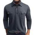 thumbnail image 1 of SHTXOZHI Mens Long Sleeve Shirts Button Collared Golf T Shirts with Pocket Workout Casual Tees, 1 of 6