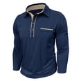 thumbnail image 1 of SHTXOZHI Mens Long Sleeve Shirts Button Collared Golf T Shirts with Pocket Workout Casual Tees, 1 of 6
