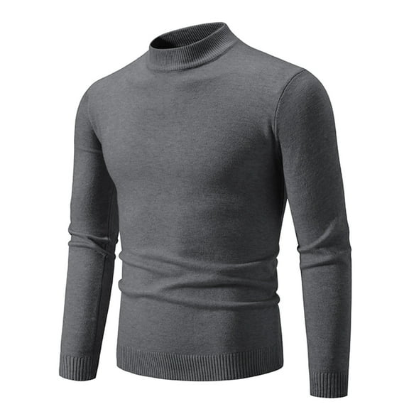 SHTXOZHI Mens Mock Neck Knitted Sweaters Fall Winter Long Sleeve Solid Color Casual Pullover Tops