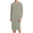thumbnail image 1 of SHTXOZHI Mens Nightshirt Long Sleeve Crewneck Nightgown Soft Pjs Lounge Pajama Sleepwear, 1 of 6