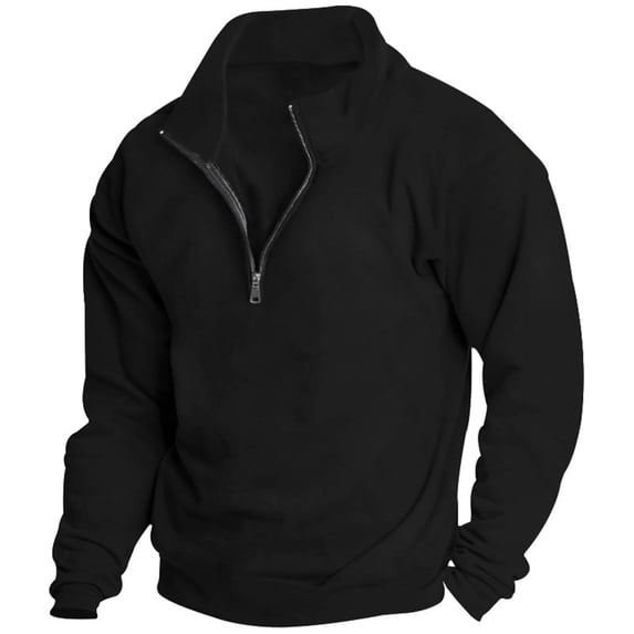 SHTXOZHI Mens Pullover Sweatshirts Long Sleeve Quarter Zipper Stand Collar Casual Sweatshirt