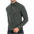 thumbnail image 1 of SHTXOZHI Mens Quarter-Zip Pullover Sweaters Casual Mock Neck Long Sleeve Knitted Sweaters, 1 of 5