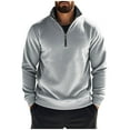 thumbnail image 1 of SHTXOZHI Mens Quarter Zip Sweatshirts Fleece Lined Long Sleeve Casual Pullover Lightweight Golf Shirts, 1 of 7