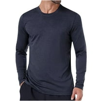 SHTXOZHI Mens Sun Protection Shirts Long Sleeve Athletic Running T-Shirts Crewneck Casual Workout Tops