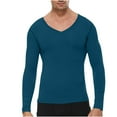 thumbnail image 1 of SHTXOZHI Mens Thermal Underwear Tops Long Sleeve V Neck Basic Undershirts Solid Color Soft Shirt, 1 of 4