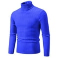 thumbnail image 1 of SHTXOZHI Mens Turtleneck Pullover Sweater Long Sleeve Solid Color Cable Knit Fall Winter Sweaters, 1 of 2