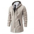 thumbnail image 1 of SHTXOZHI Mens Zip Up Jackets Casual Fall Winter Hooded Coat Long Sleeve Drawstring Outerwear with Pockets, 1 of 6