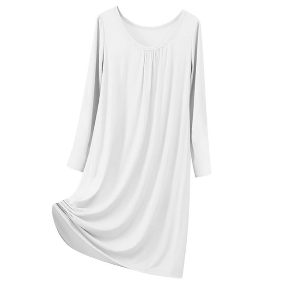 SHTXOZHI Nightgowns for Women Soft Long Sleeve House Dress Nightshirt Sleep Shirts Sleepwear