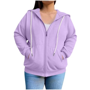 STAR FASHION Ladies Hoodie Zip Up Women's Plain Sweatshirt Fleece Full Zipper Hooded Long Sleeve Jacket Zipped Top Size | UK Small-XL | Baby Pink