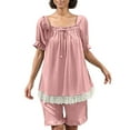 thumbnail image 1 of SHTXOZHI Pajamas for Women Sets 2 Piece Tops and Shorts Pjs Sleepwear Loungewear Outfits, 1 of 5