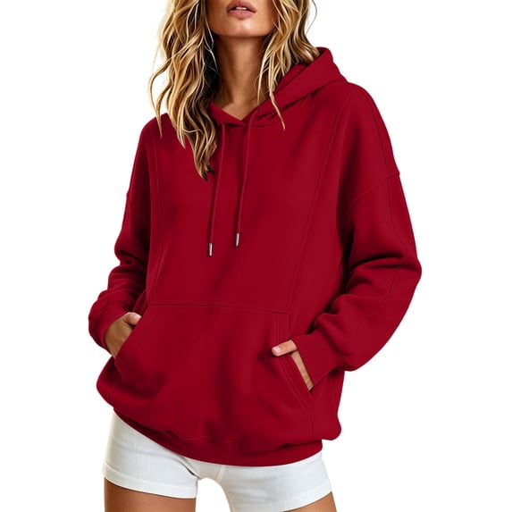 SHTXOZHI Pullover Sweatshirts for Women Long Sleeve Fall Tops Hoodies Sweatshirt with Pocket