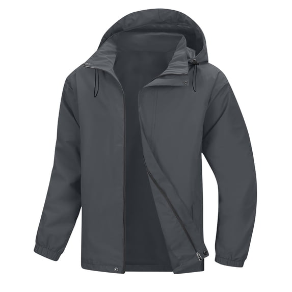 SHTXOZHI Rain Coats for Men Waterproof Hooded Jacket Long Sleeve Outdoor Running Hiking Jackets
