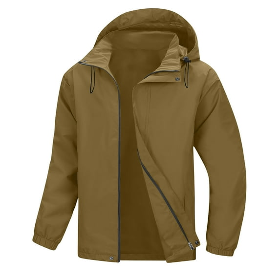 SHTXOZHI Rain Coats for Men Waterproof Hooded Jacket Long Sleeve Outdoor Running Hiking Jackets