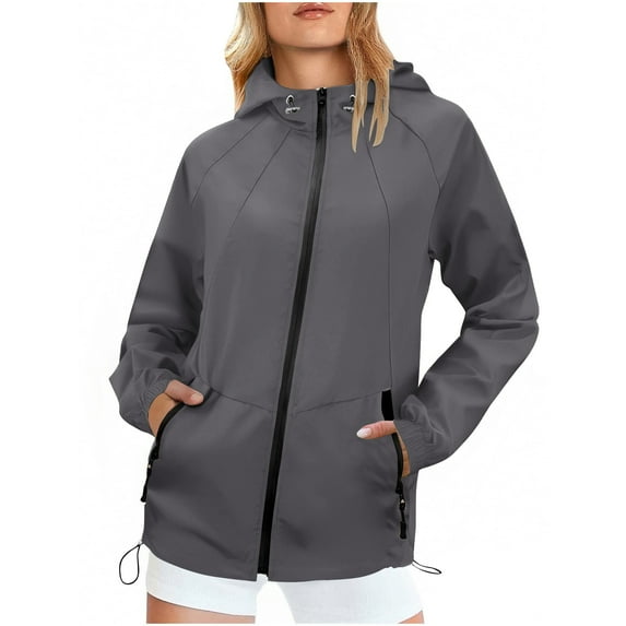 SHTXOZHI Raincoats Womens Waterproof Windbreaker Lightweight Jackets Hiking Hooded Outdoor Coat