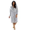 thumbnail image 1 of SHTXOZHI Robe for Women Fuzzy Fleece Hooded Bathrobes Lightweight Spa Robes with Pockets, 1 of 4