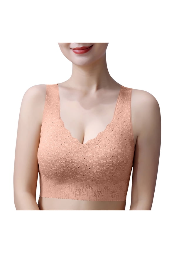 Seamless Bras for Women Full Coverage No Underwire Bras Padded Wirefree Sports Bras