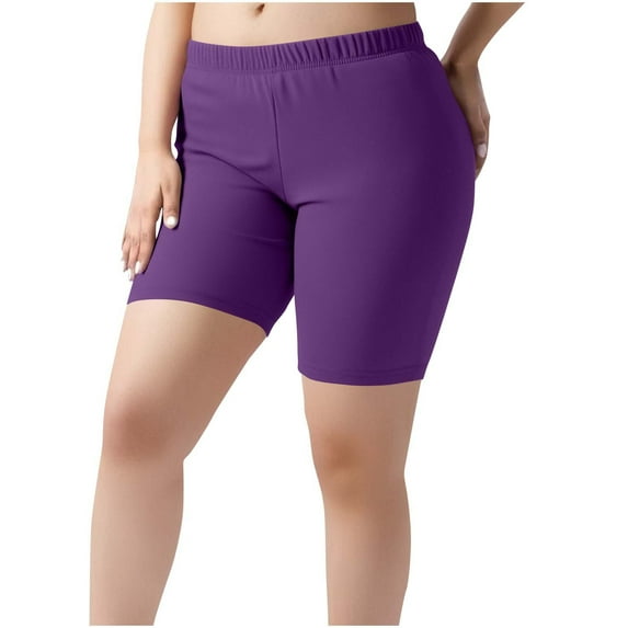 SHTXOZHI Short Leggings for Women Athletic Workout Yoga Shorts Elastic Waist Plus Size Shorts