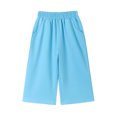 thumbnail image 1 of SHTXOZHI Soft Pants for Kids Wide Leg Comfortable Elastic Waist Pants Loose Solid Color Casual Vacation Bottoms, 1 of 6