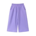 thumbnail image 1 of SHTXOZHI Soft Pants for Kids Wide Leg Comfortable Elastic Waist Pants Loose Solid Color Casual Vacation Bottoms, 1 of 6