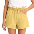 thumbnail image 1 of SHTXOZHI Solid Color Shorts for Girls Elastic High Waisted Shorts Cute Tie Casual School Uniform Shorts with Pockets, 1 of 8