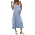 thumbnail image 1 of SHTXOZHI Spaghetti Strap Dresses for Women Summer Sleeveless Casual Beach Sundress with Pockets, 1 of 7