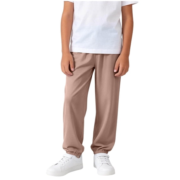 SHTXOZHI Sport Pants for Boys Lightweight Breathable Elastic Waisted Pants Loose Soft Solid Color Outdoor Beach Bottoms