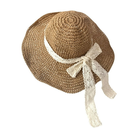 SHTXOZHI Straw Hats for Women Sun Protection Wide Brim Beach Hat Summer Vacation Outdoor