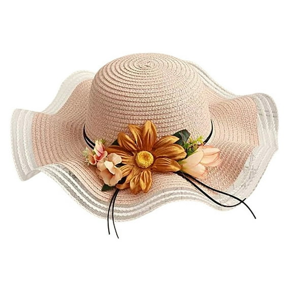 SHTXOZHI Straw Hats for Women Sun Protection Wide Brim Beach Hat Summer Vacation Outdoor