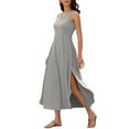 thumbnail image 1 of SHTXOZHI Summer Dresses for Women Sleeveless A-Line Side Slit Beach Casual Long Sundresses, 1 of 7