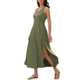 thumbnail image 1 of SHTXOZHI Summer Dresses for Women Sleeveless A-Line Side Slit Beach Casual Long Sundresses, 1 of 7