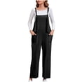 thumbnail image 1 of SHTXOZHI Summer Overalls for Women Wide Leg Pant Jumpsuit with Pockets Sleeveless Adjustable Strap Rompers, 1 of 5