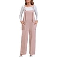 thumbnail image 1 of SHTXOZHI Summer Overalls for Women Wide Leg Pant Jumpsuit with Pockets Sleeveless Adjustable Strap Rompers, 1 of 5