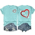 thumbnail image 1 of SHTXOZHI Summer Short Sleeve T-Shirts for Women Round Neck Graphic Tee Tops 2024 Fashion Tops, 1 of 3