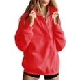 thumbnail image 1 of SHTXOZHI Sweatshirt for Women Loose Casual Long Sleeve Button Hooded Sweatshirts Fall Clothes, 1 of 6