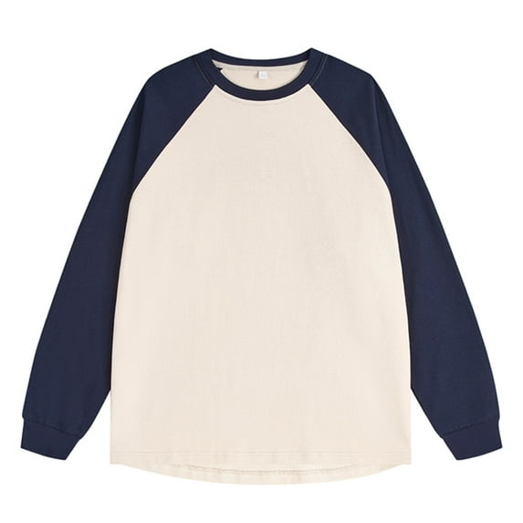 SHTXOZHI Sweatshirts for Men Long Sleeve Color Block Casual Pullover Fall Crewneck Tee Shirt Tops