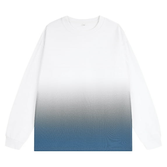 SHTXOZHI Sweatshirts for Men Long Sleeve Color Block Casual Pullover Fall Crewneck Tee Shirt Tops