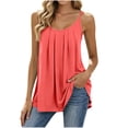 thumbnail image 1 of SHTXOZHI Tank Tops for Women Spaghetti Straps Tanks Plus Size Casual Pleated Scoop Neck Loose Sleeveless Tank Tops, 1 of 6