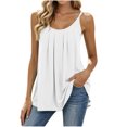 thumbnail image 1 of SHTXOZHI Tank Tops for Women Spaghetti Straps Tanks Plus Size Casual Pleated Scoop Neck Loose Sleeveless Tank Tops, 1 of 6