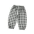 thumbnail image 1 of SHTXOZHI Toddlder Boys Girls Plaid Pants Elastic Waist Casual Trousers Athletic Jogger Pants, 1 of 3