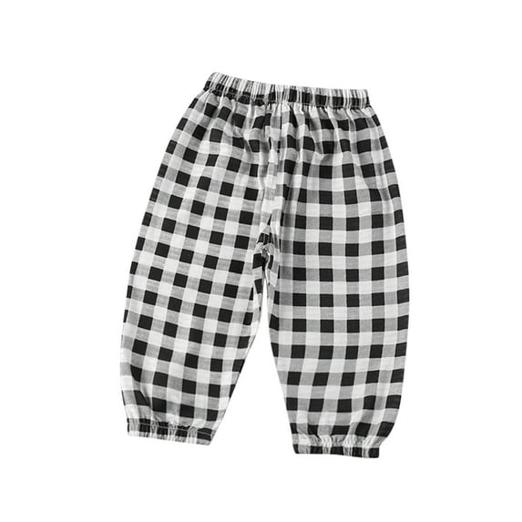 SHTXOZHI Toddlder Boys Girls Plaid Pants Elastic Waist Casual Trousers Athletic Jogger Pants