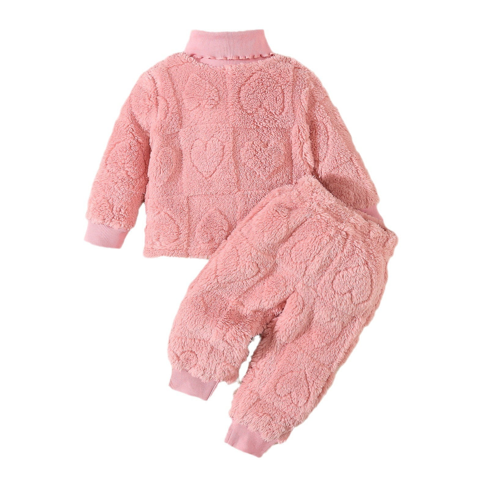 SHTXOZHI Toddler Baby Boy Girl Clothes Fleece Long Sleeve Crewneck Tops Elastic Waist Pants Winter Outfit
