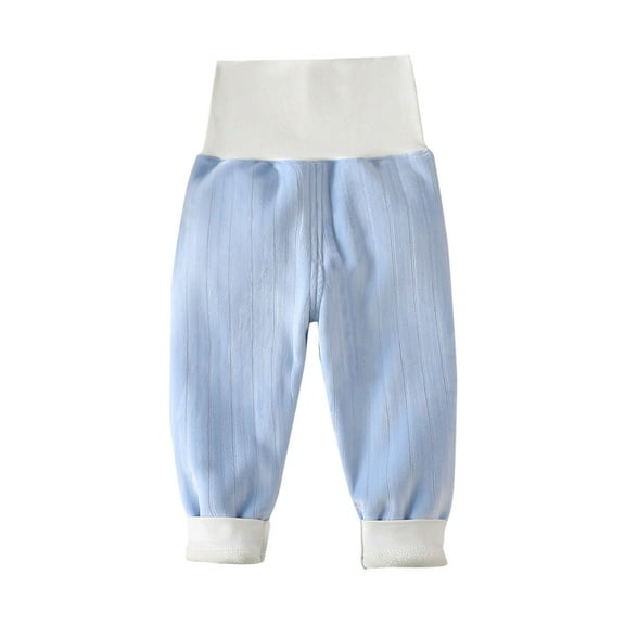 SHTXOZHI Toddler Baby Boys Girls Winter Warm Fleece Pants High Waisted Cotton Cute Pants