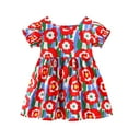 thumbnail image 1 of SHTXOZHI Toddler Baby Girl Cute Dress Short Sleeve Printed A-Line Dress Summer Causal Beach Dress, 1 of 3