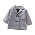 thumbnail image 1 of SHTXOZHI Toddler Boy Girl Dress Coat Long Sleeve Button Trench Coats Fall Winter Outerwear 1-6Y, 1 of 5