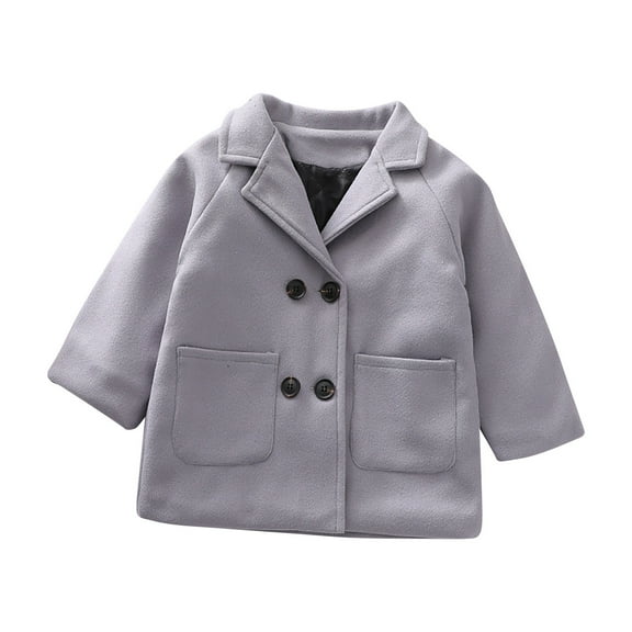 SHTXOZHI Toddler Boy Girl Dress Coat Long Sleeve Button Trench Coats Fall Winter Outerwear 1-6Y