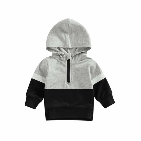 SHTXOZHI Toddler Boy Girls Hooded Sweatshirt Lightweight Zip Up Jacket Newborn Fall Winter Outerwear