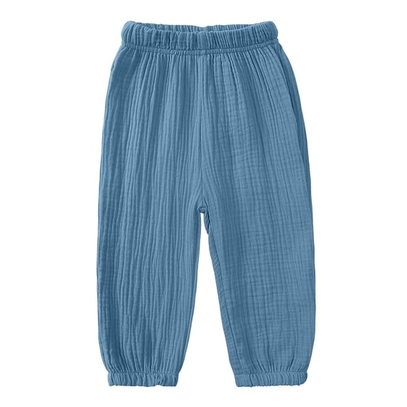 SHTXOZHI Toddler Boys Girls Comfortable Joggers Elastic High Waist Beach Pants Vacation Going-Out Solid Color Bottoms